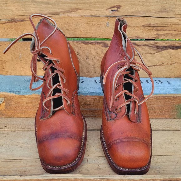 Vintage Australian 1940's Leather Lace-up Ammo Boots - Women's Size 9 - Picture 2 of 10